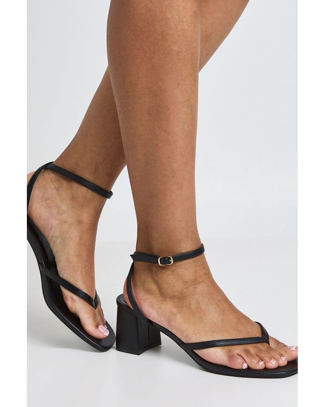 Boohoo Black 2 Part Block Heels