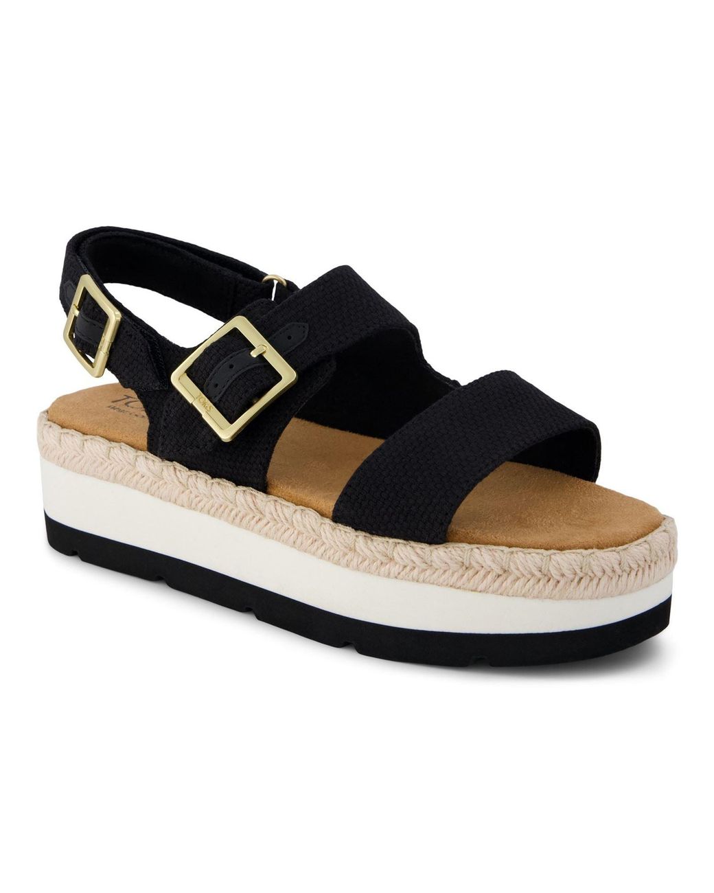 TOMS Black Giana Textile Beachside Sandals