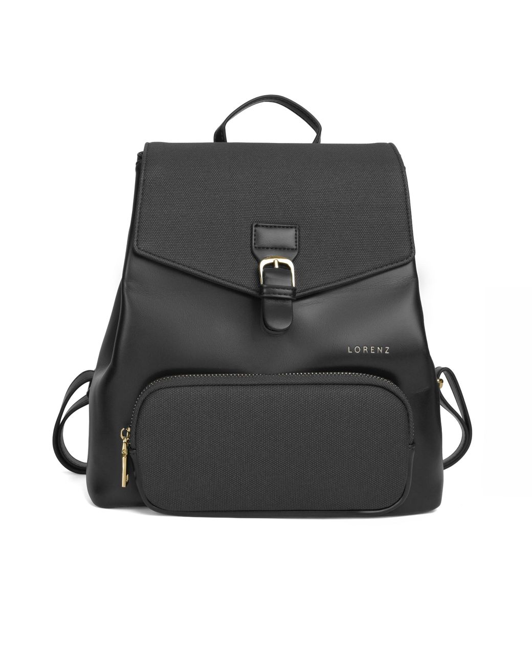 Woodland Leathers Black Small Backpack, Stylish Work School Rucksack Bag