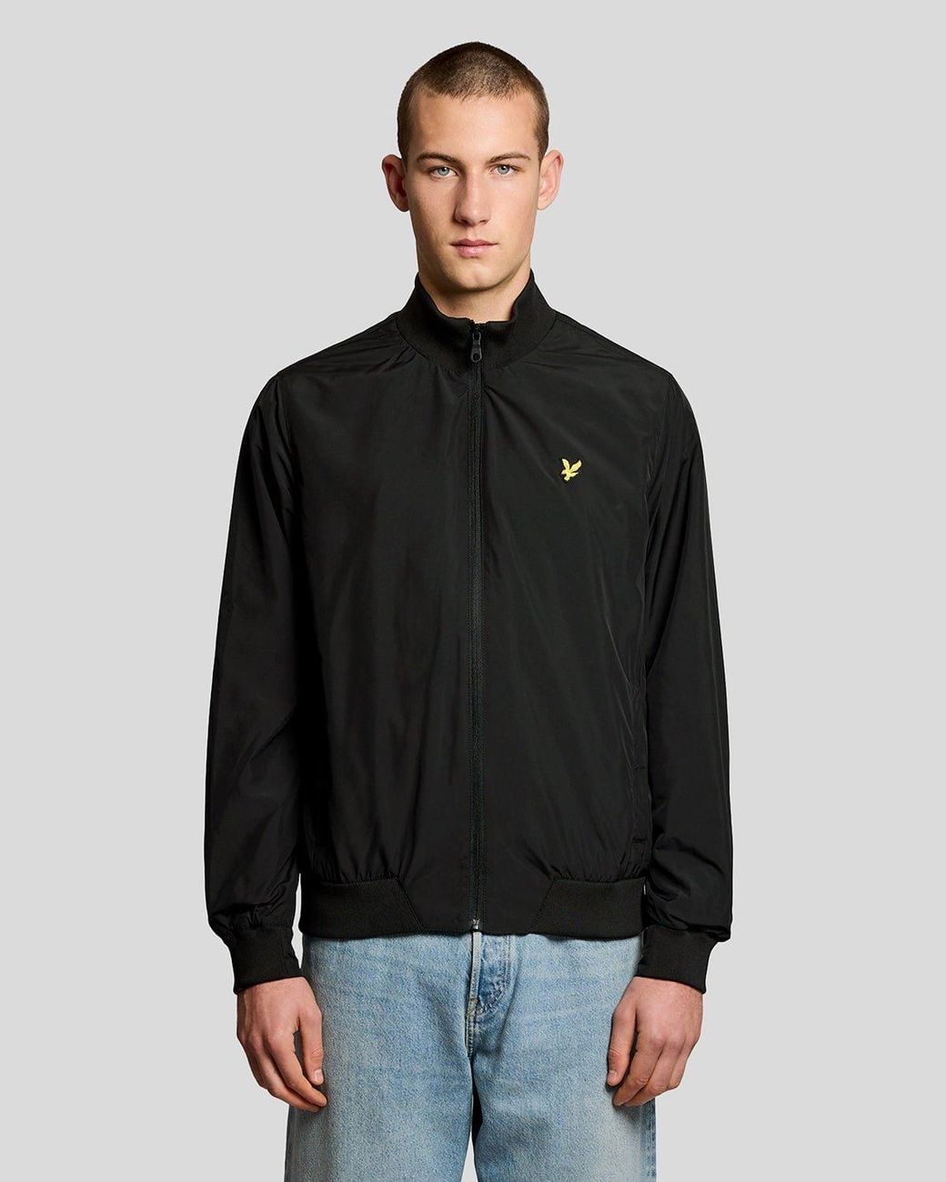Lyle & Scott Black Funnel Neck Shell Jacket for men