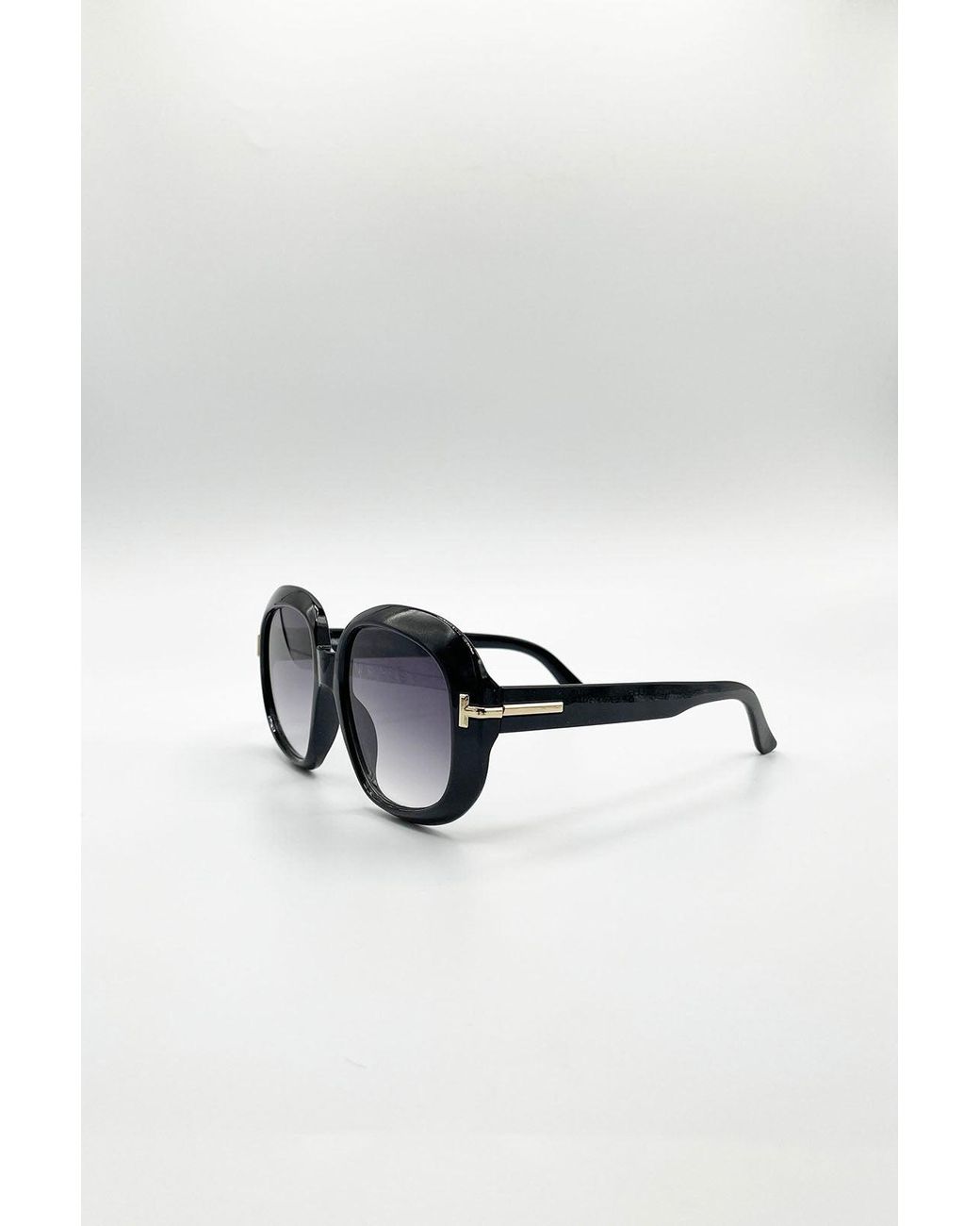 SVNX Blue Bold Round Oversized Sunglasses