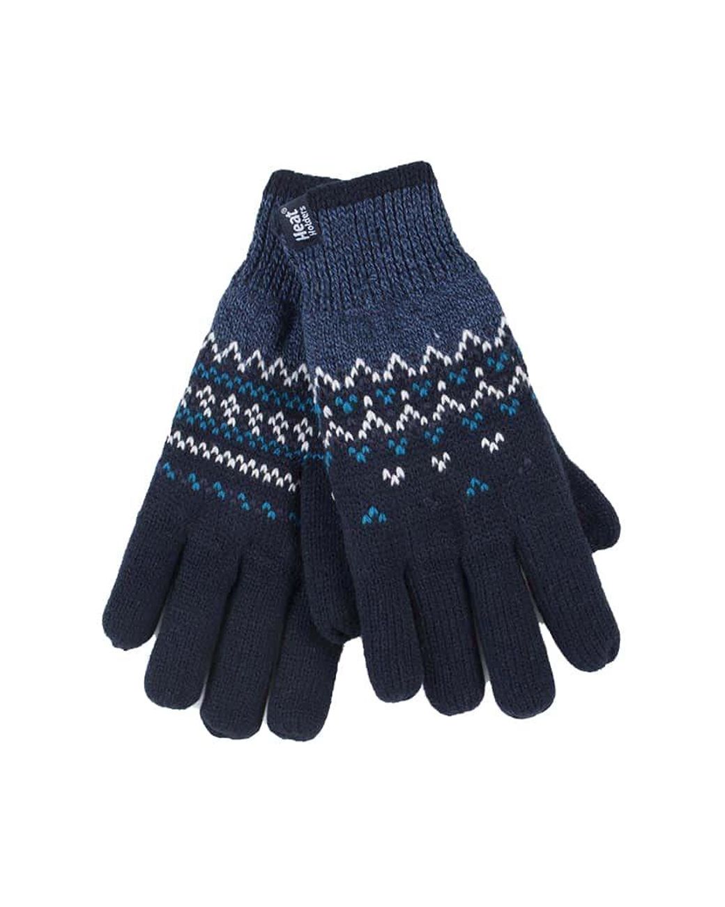 Heat Holders Blue Nordic Fleece Lined Thermal Gloves