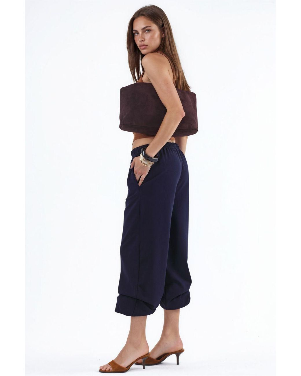Busem Blue Cotton-Blend Straight-Leg Sweatpants