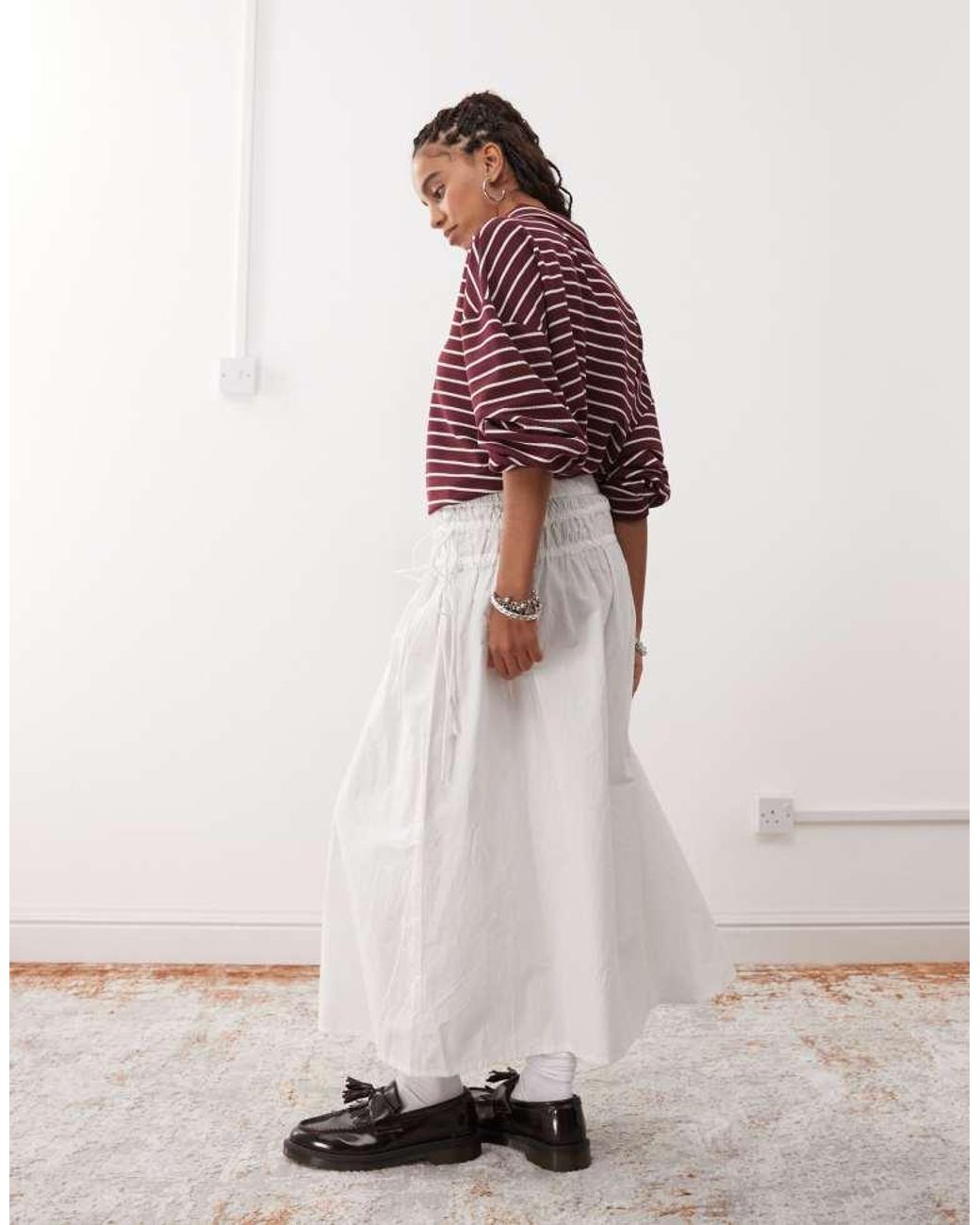 Reclaimed Vintage Natural Western Midi Skirt With Tie Sides