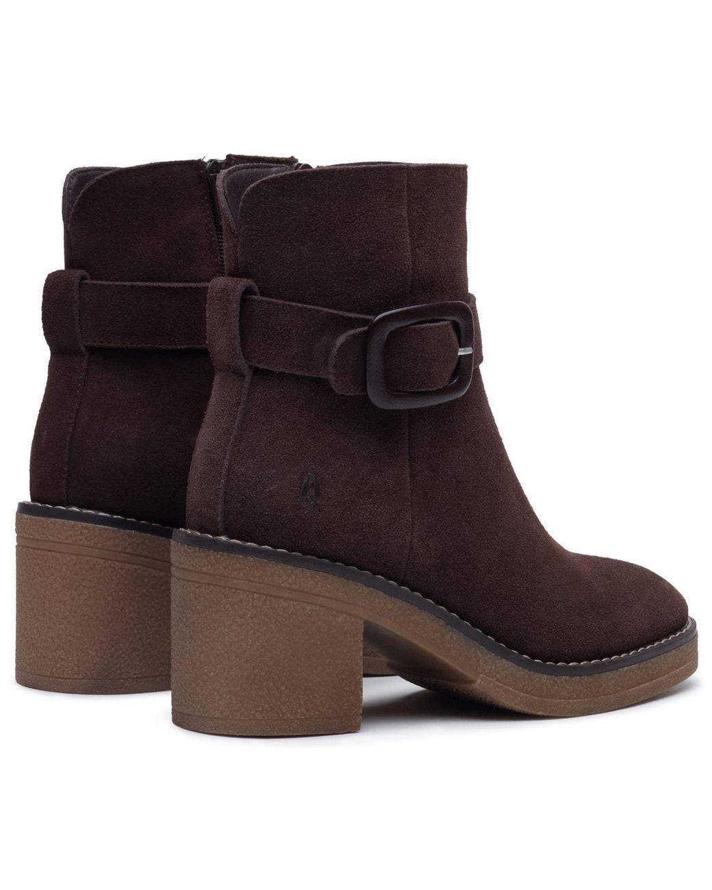 Hush Puppies Brown Fearne Suede Heeled Ankle Boots