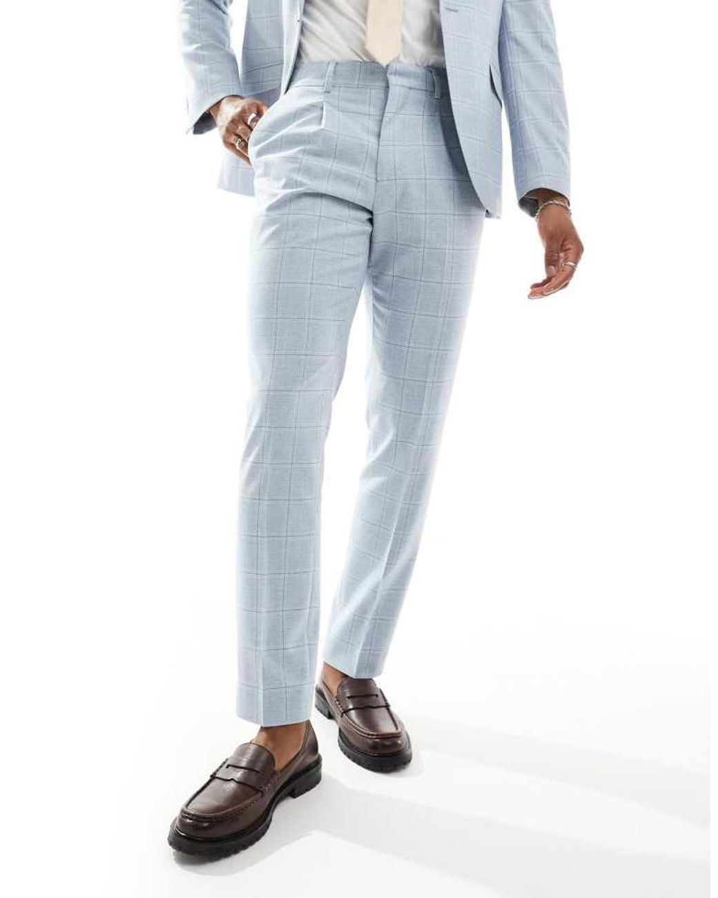 Shelby and Sons Blue And Slim Richmond Suit Trouser for men