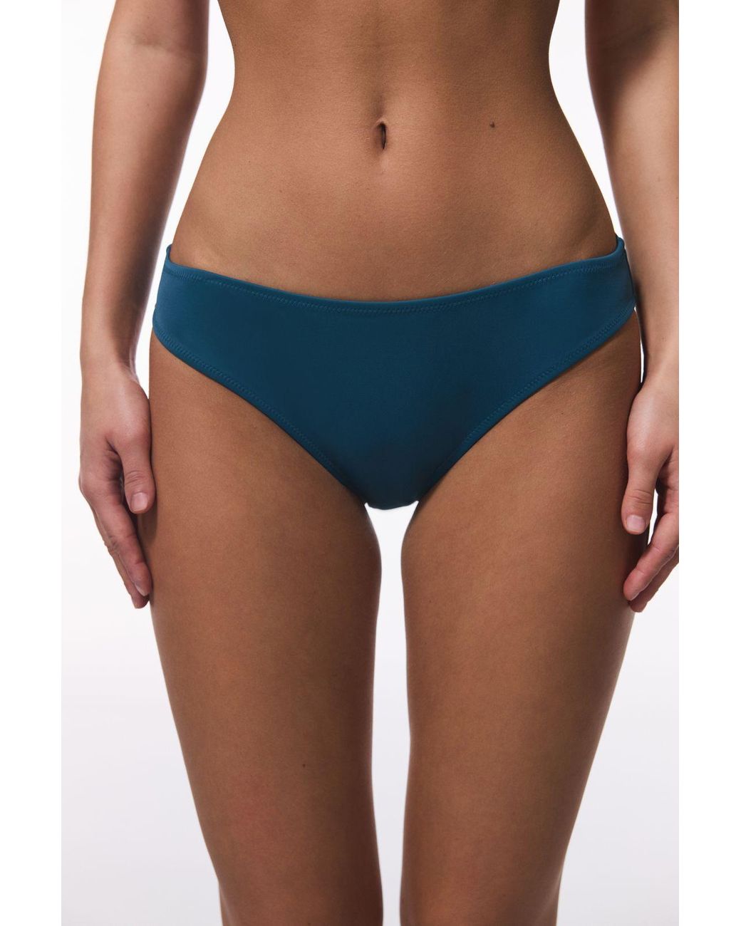 Penti Blue Mid-Waist Solid Bikini Bottoms