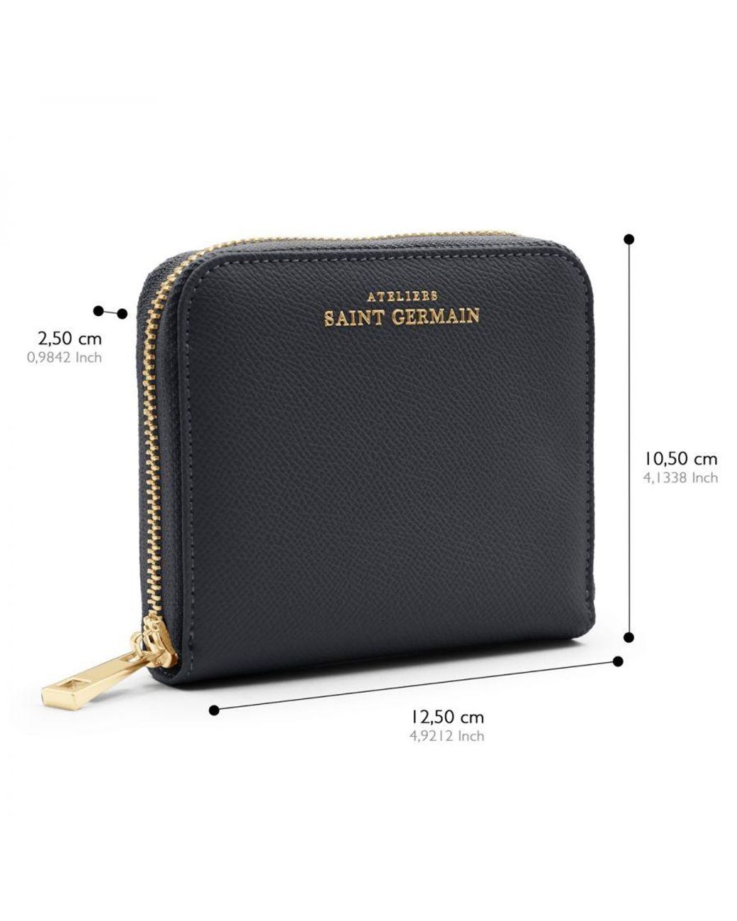 Ateliers Saint Germain Black Zipped Coin Purse