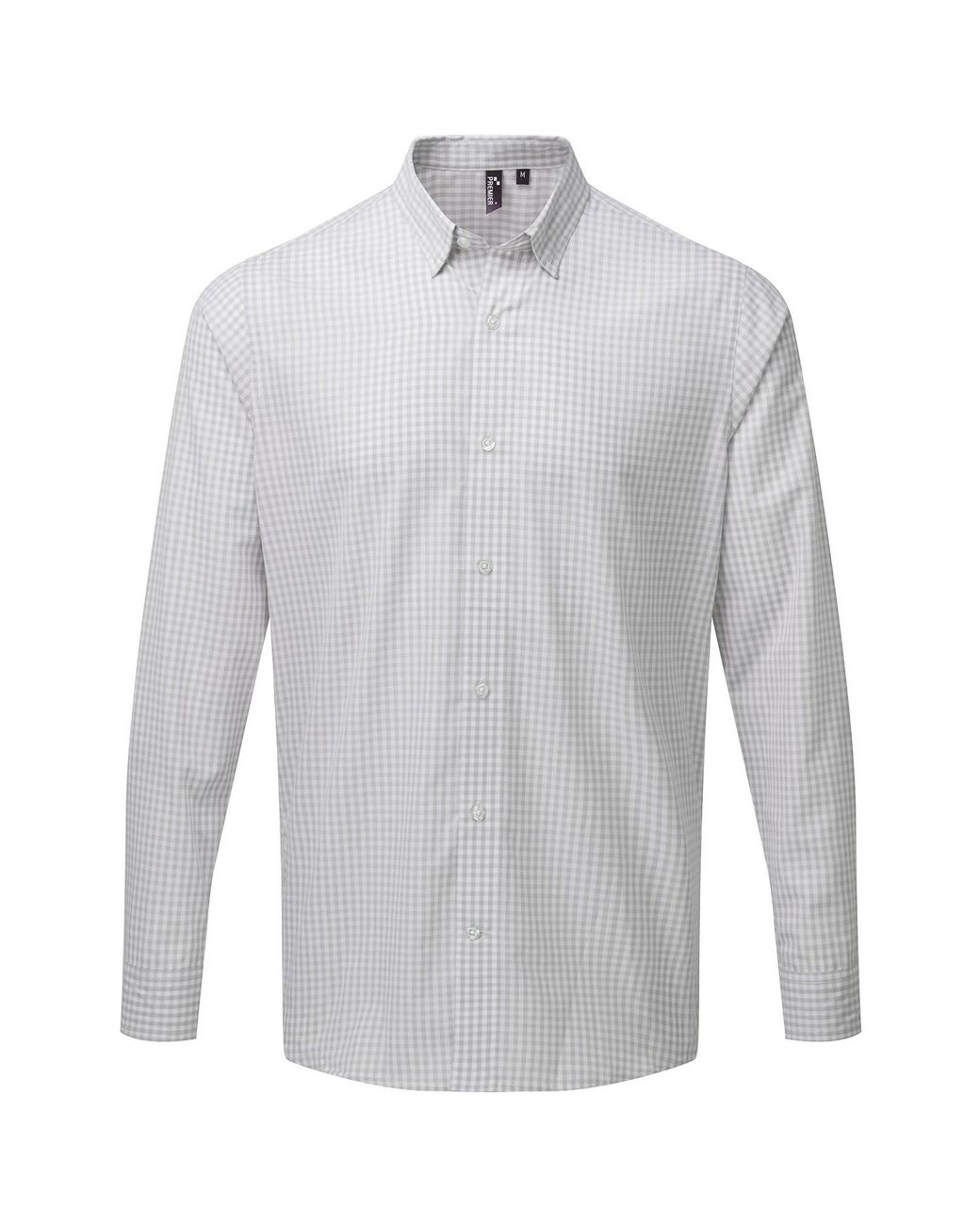 PREMIER Gray Maxton Checked Long-Sleeved Shirt for men