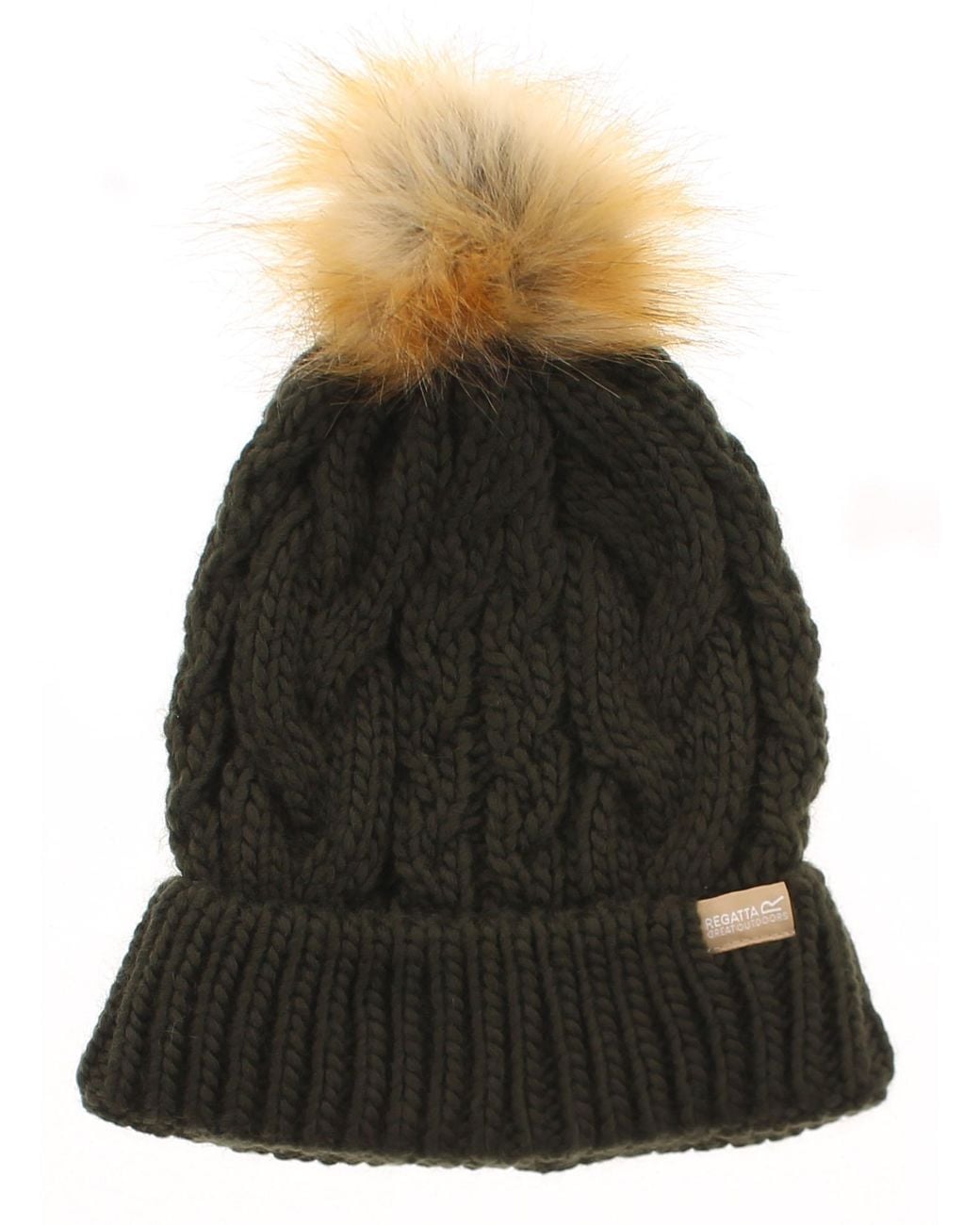 Regatta Black Bobble Hats Lovella Chunky Cable Knit