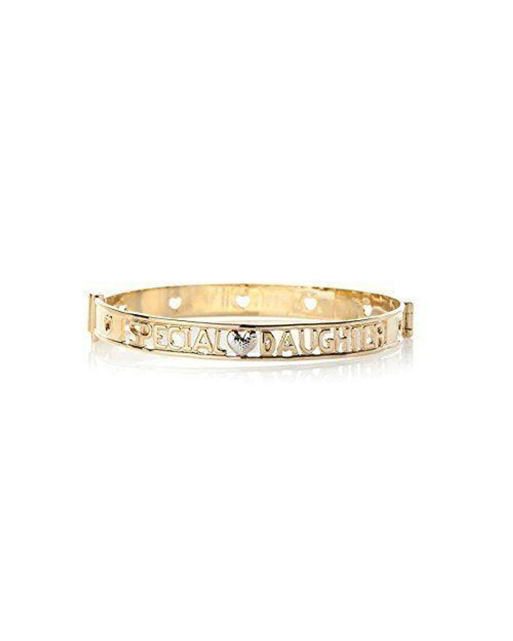 The Jewellery Stockroom Black 9Ct Rolled Two-Tone 'Special Daughter' Hinged Bangle