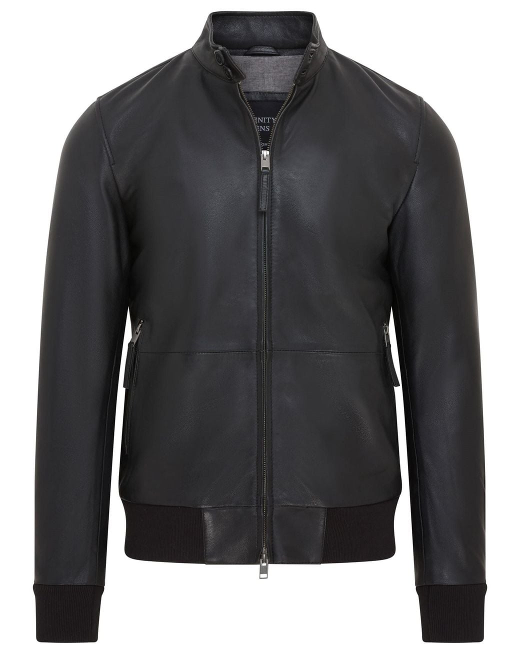 Infinity Leather Black Retro Bomber Jacket for men