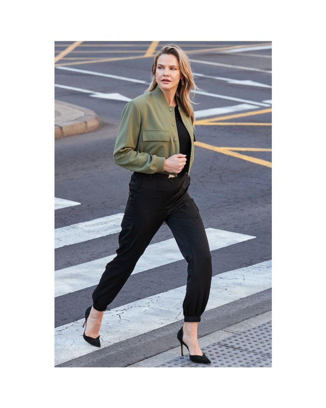 Sosandar Gray Satin Utility Trousers With Buckle