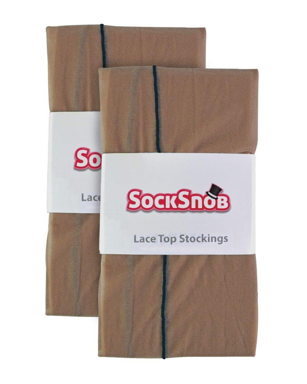 Sock Snob Black 2 Pair Multipack Seamed Stockings With Lace Top