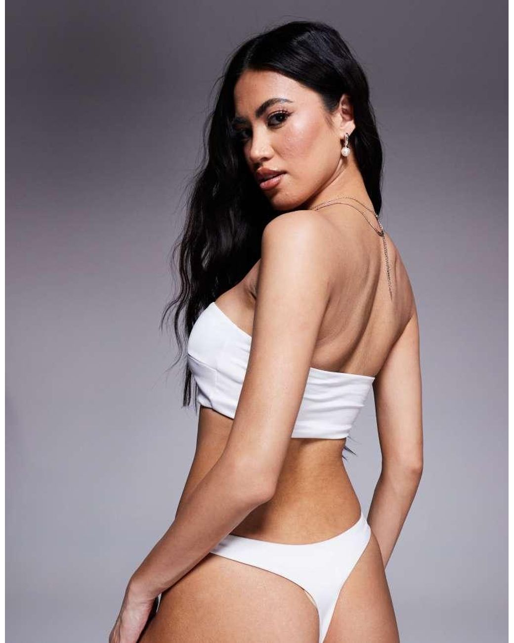 ASOS White Maya Mix And Match High Leg Thong Bikini Bottom