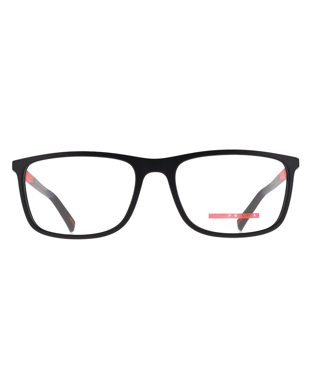Prada Sport Black Rectangular Rubbered Ps03Qv for men