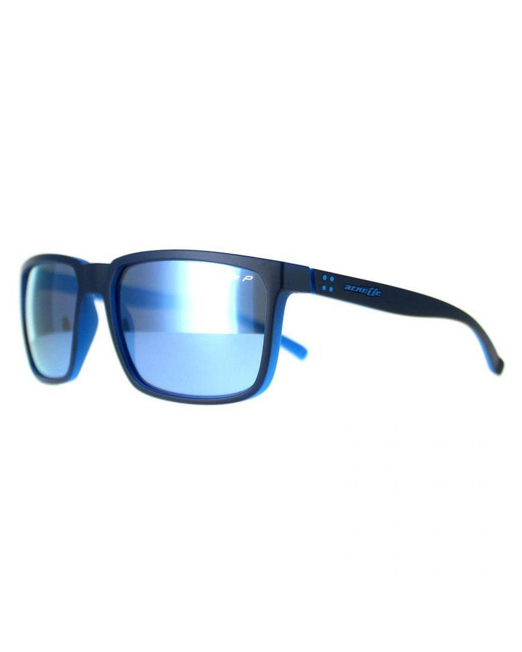 Arnette Blue Rectangle Matte Top On Light Dark Mirror Water Polarized Stripe An4251
