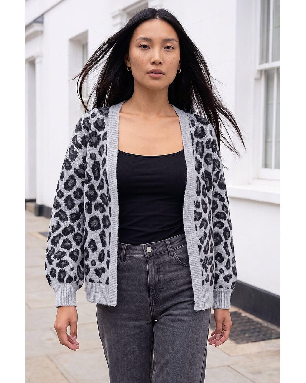 Roman Black Jacquard Animal Cardigan