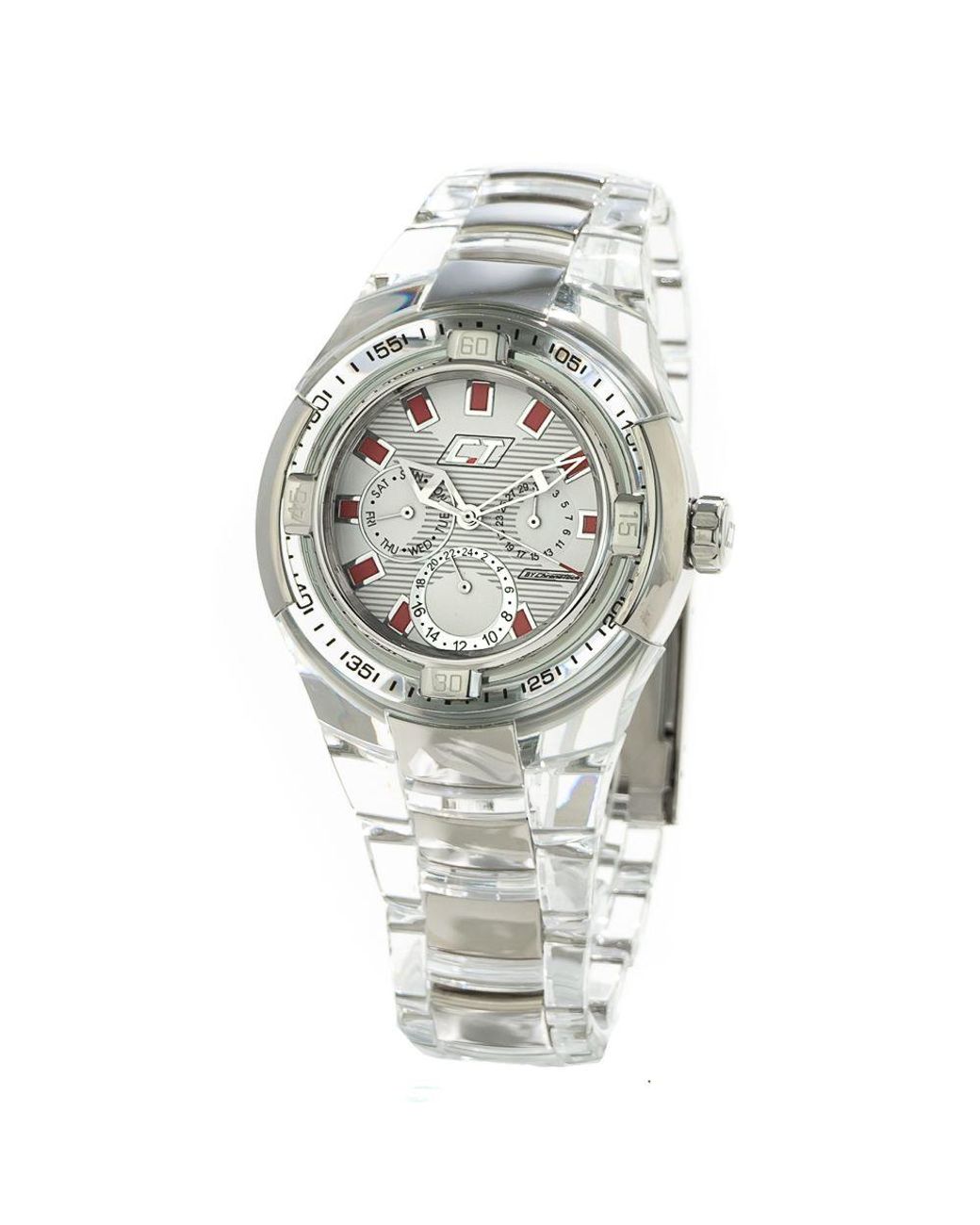 Chronotech Metallic Transparent Polycarbonate Watch for men