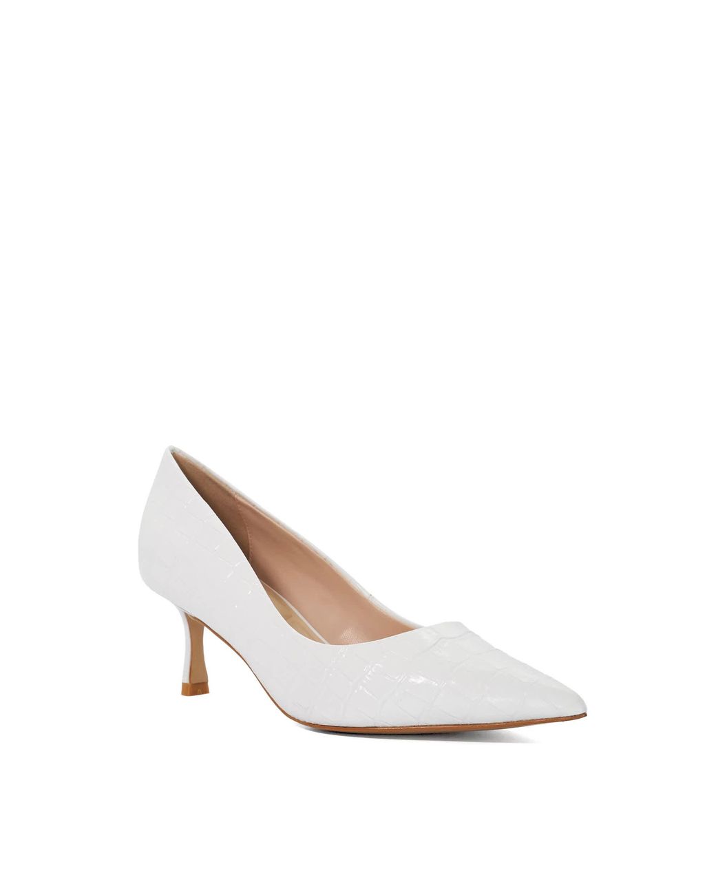 Dune White Wf Achievable Pointed Court Shoes