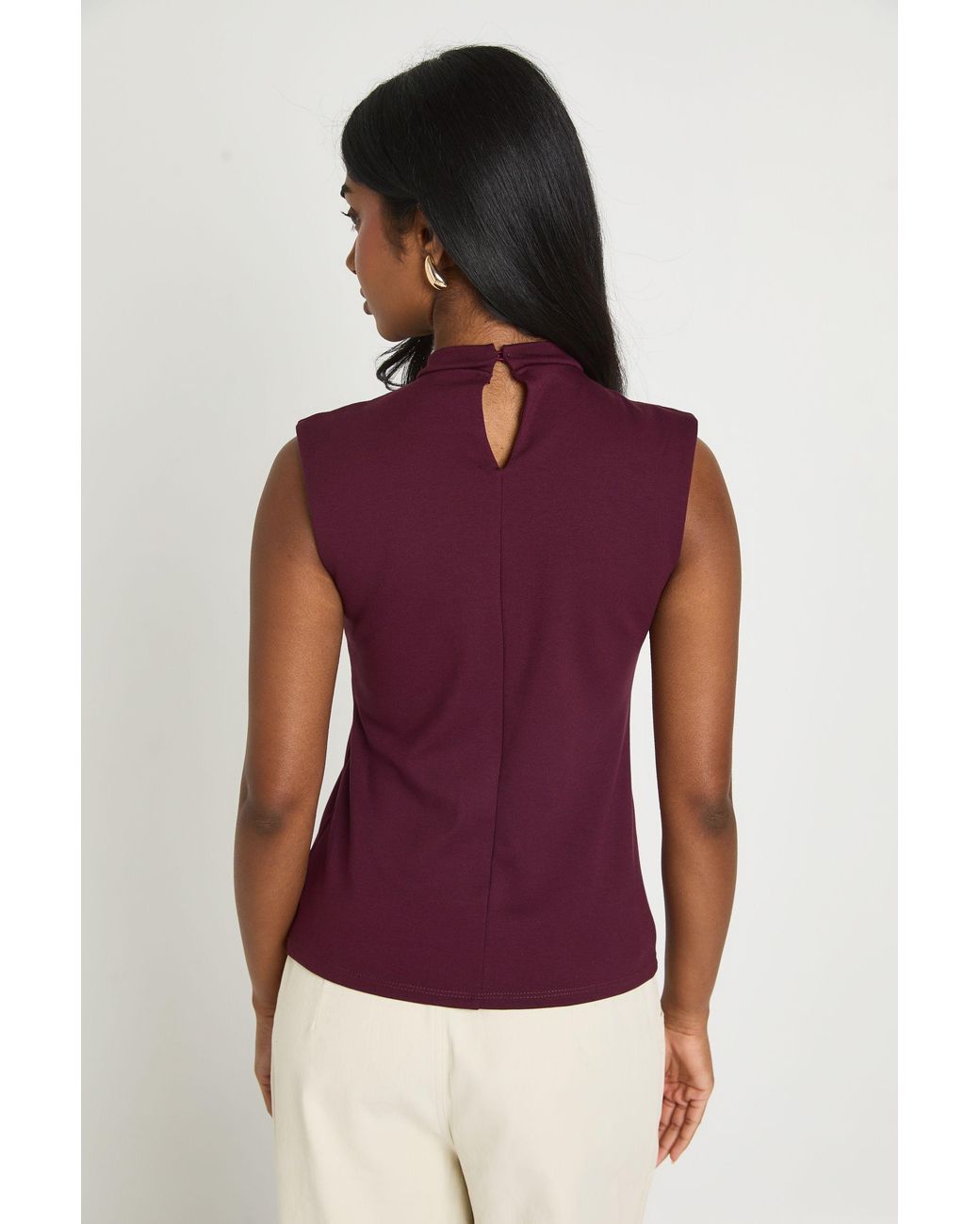 Boohoo Purple Premium Stretch Contour Keyhole Corset Top