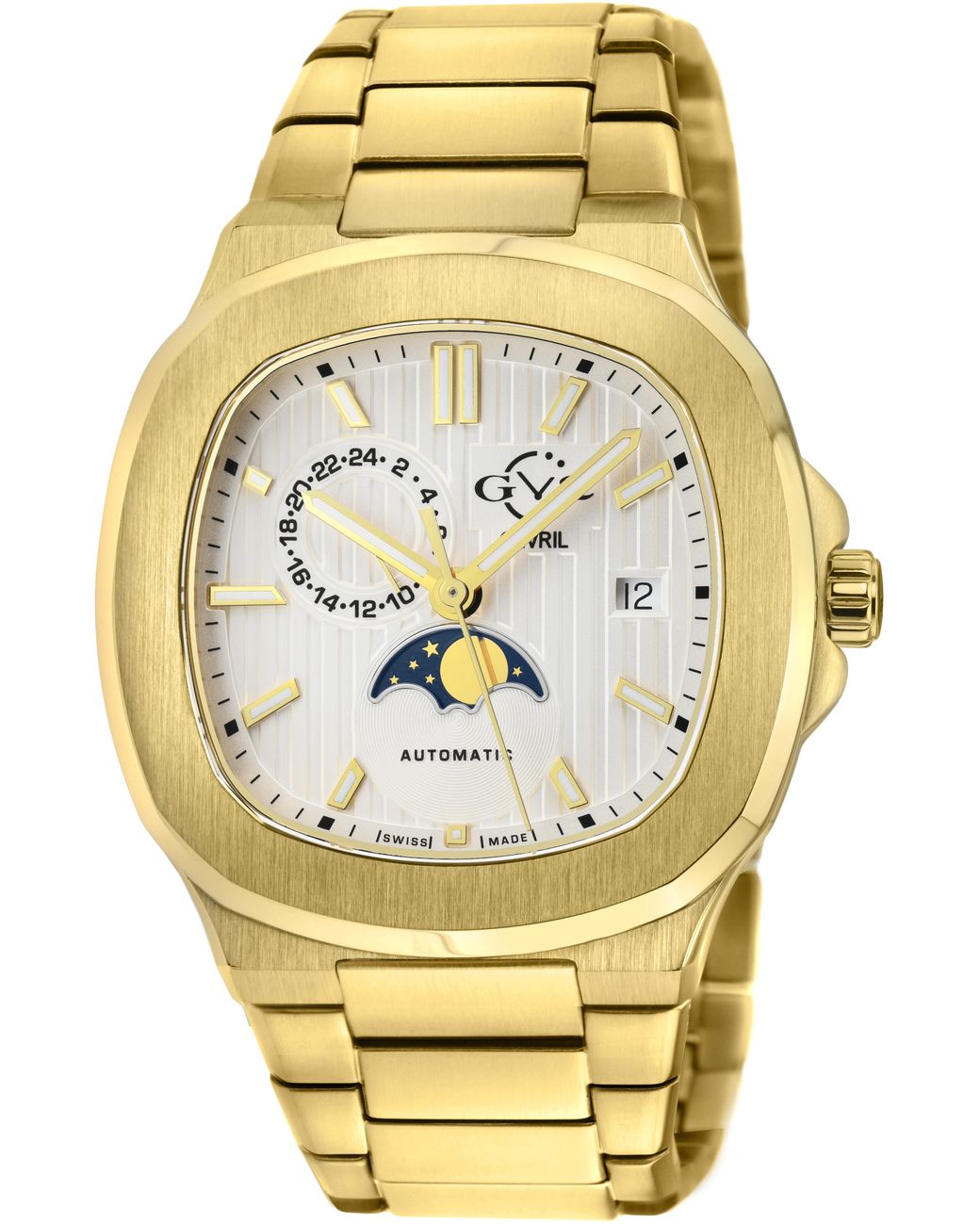Gv2 Metallic Potente Moon Phase 18402B Swiss Automatic Sellita Sw285-1A Watch for men