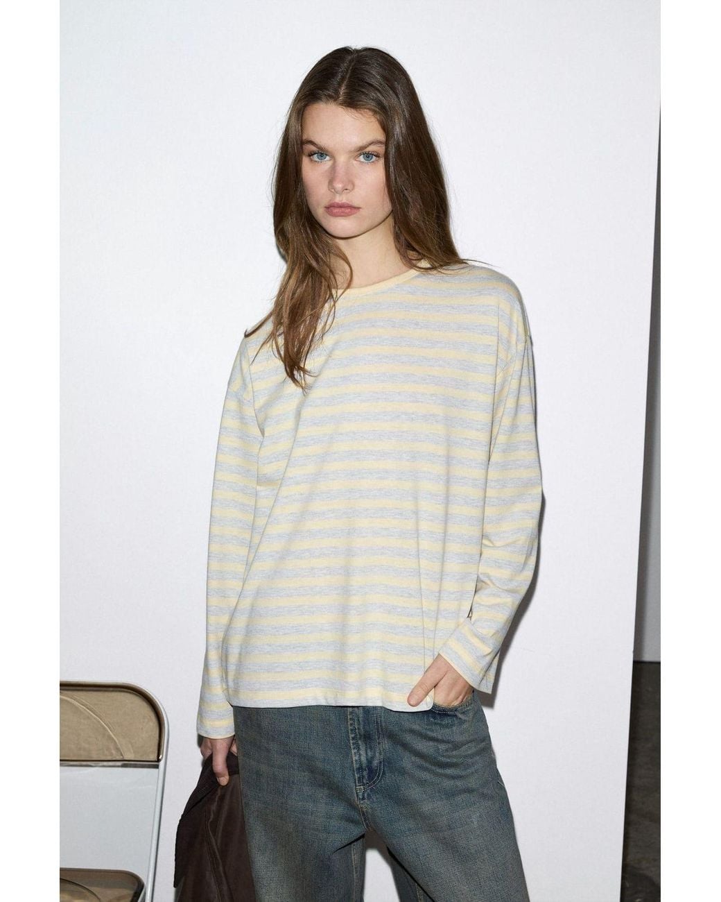 Grimelange White Oversized Crew Neck T-Shirt