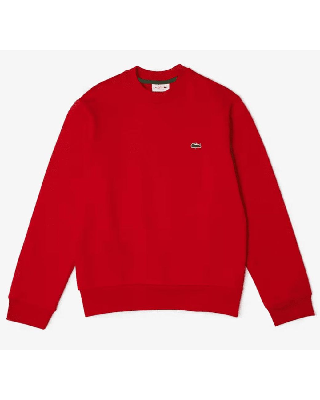 Lacoste Red Crew Neck Sweatshirt Cotton for men