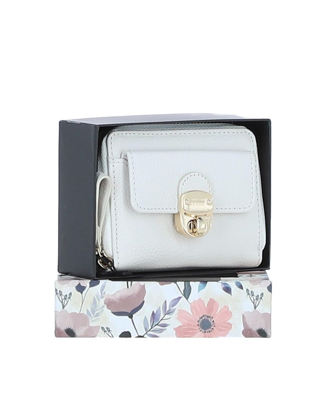 Ashwood Leather White Stylish Compact Ladies Purse With Rfid Protection
