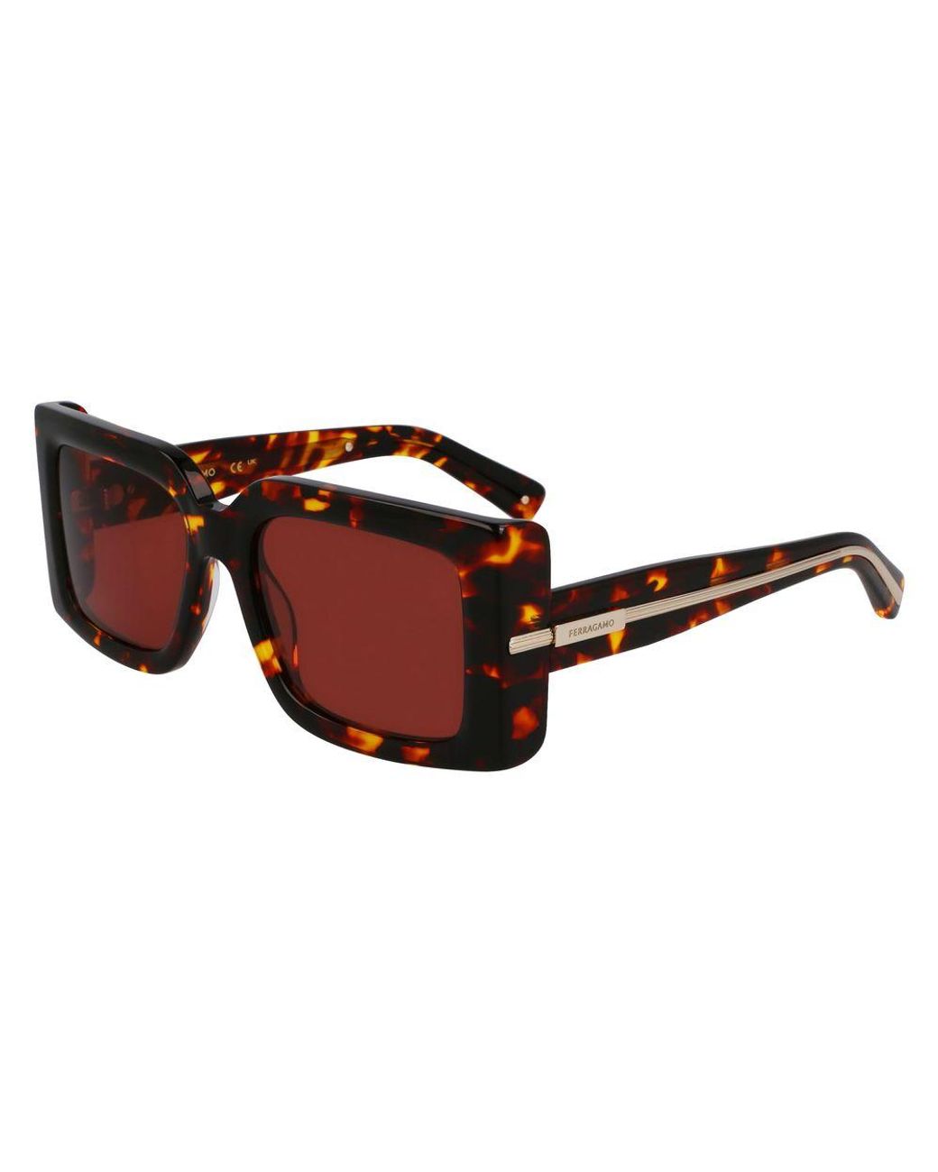 Ferragamo Brown Acetate Sunglasses