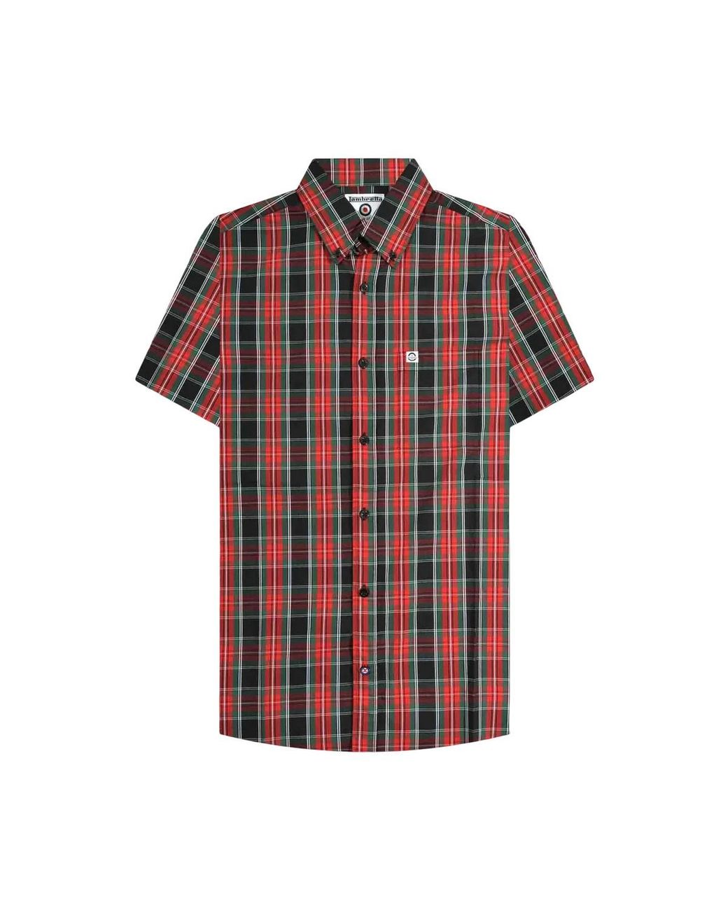 Lambretta Red Adult Checked Shirt Cotton