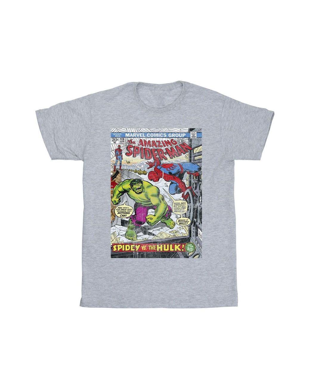 Marvel Gray Spider- Vs Hulk Cover T-Shirt (Sports) for men