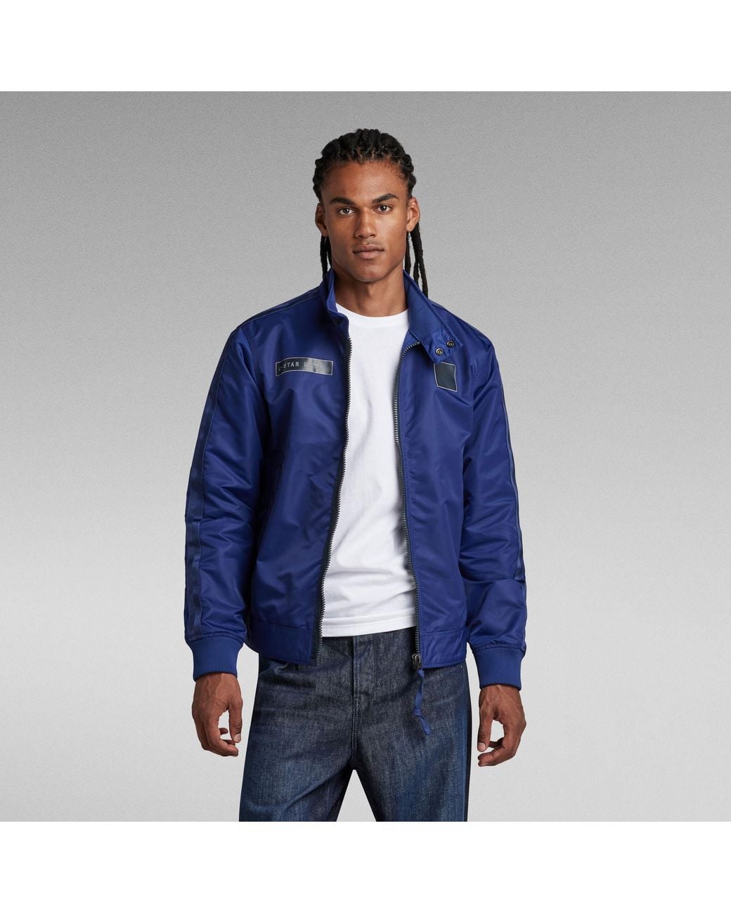 Jacket G Star Uk G-Star G-Star Raw Harrington Jacket In Blue