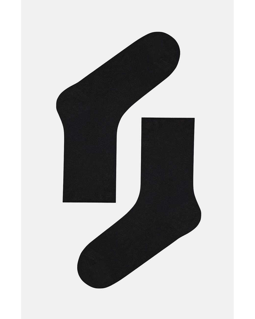Penti Black Modal Blend Comfortable Jacquard Crew Socks