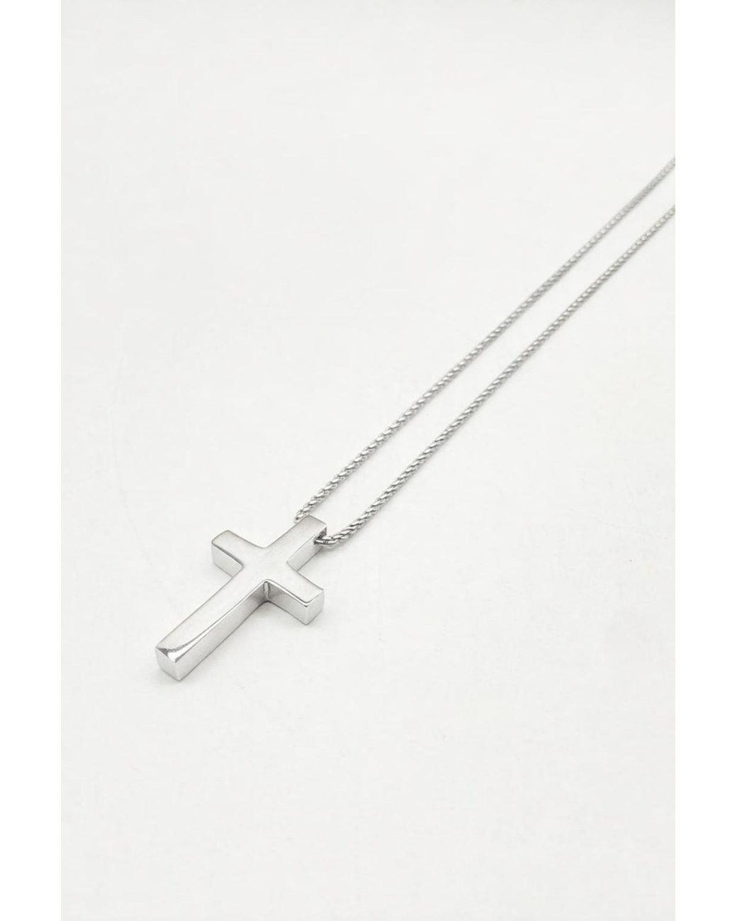 SVNX Metallic Cross Pendant Necklace