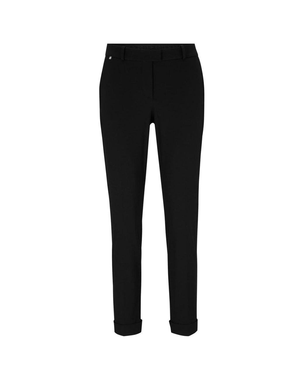 Boss Black Solid Patterned Straight Chinos