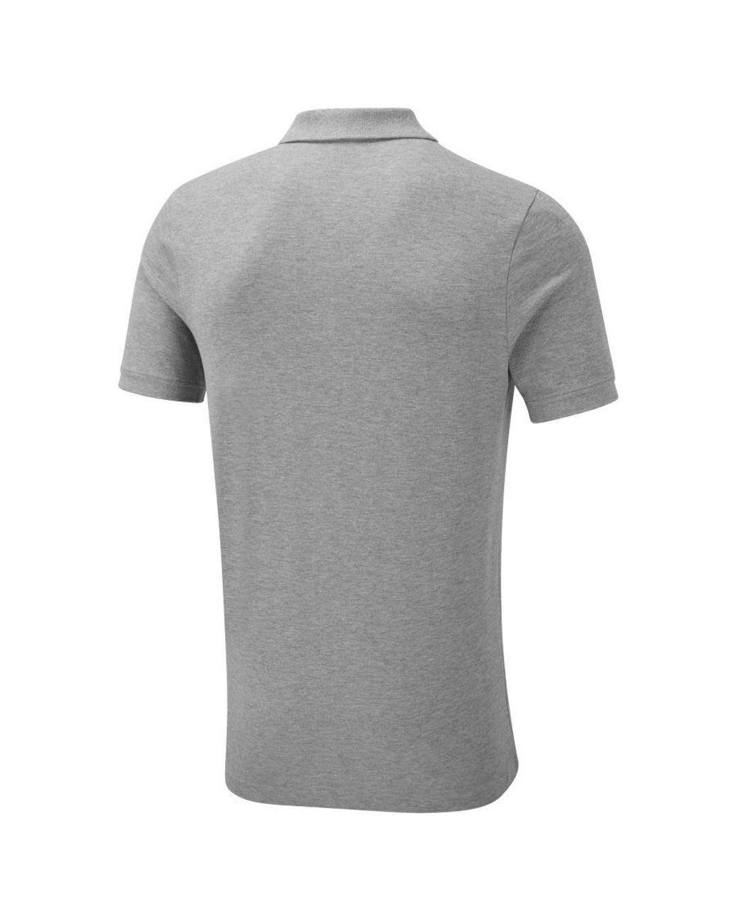 PUMA Gray Essentials Pique Polo Shirt for men