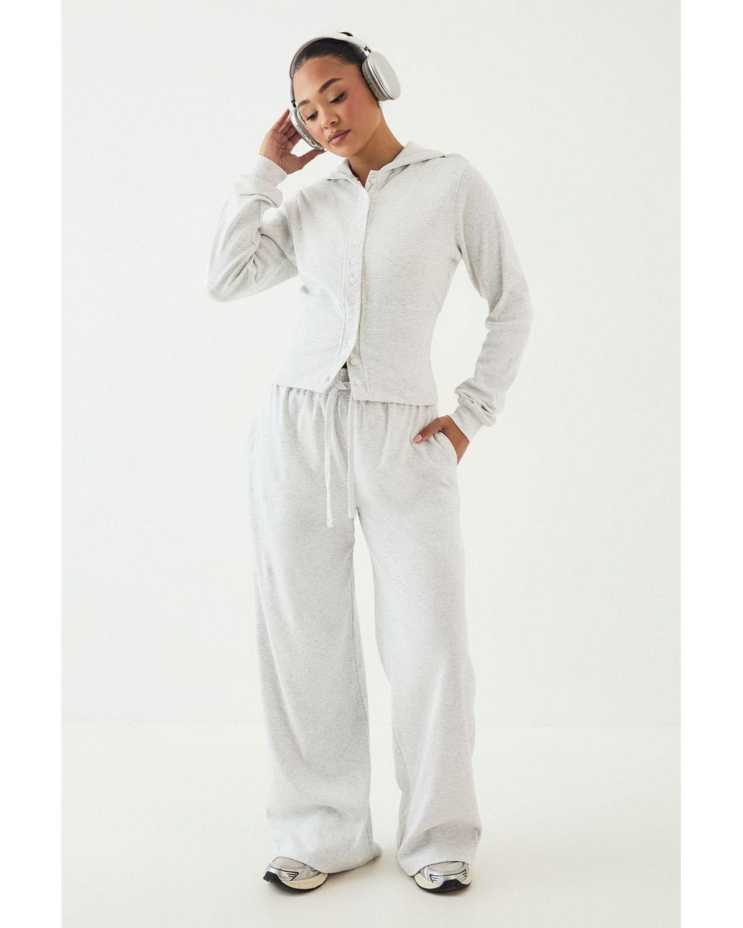 DSGN Studio White Heavy Rib Straight Leg Jogger