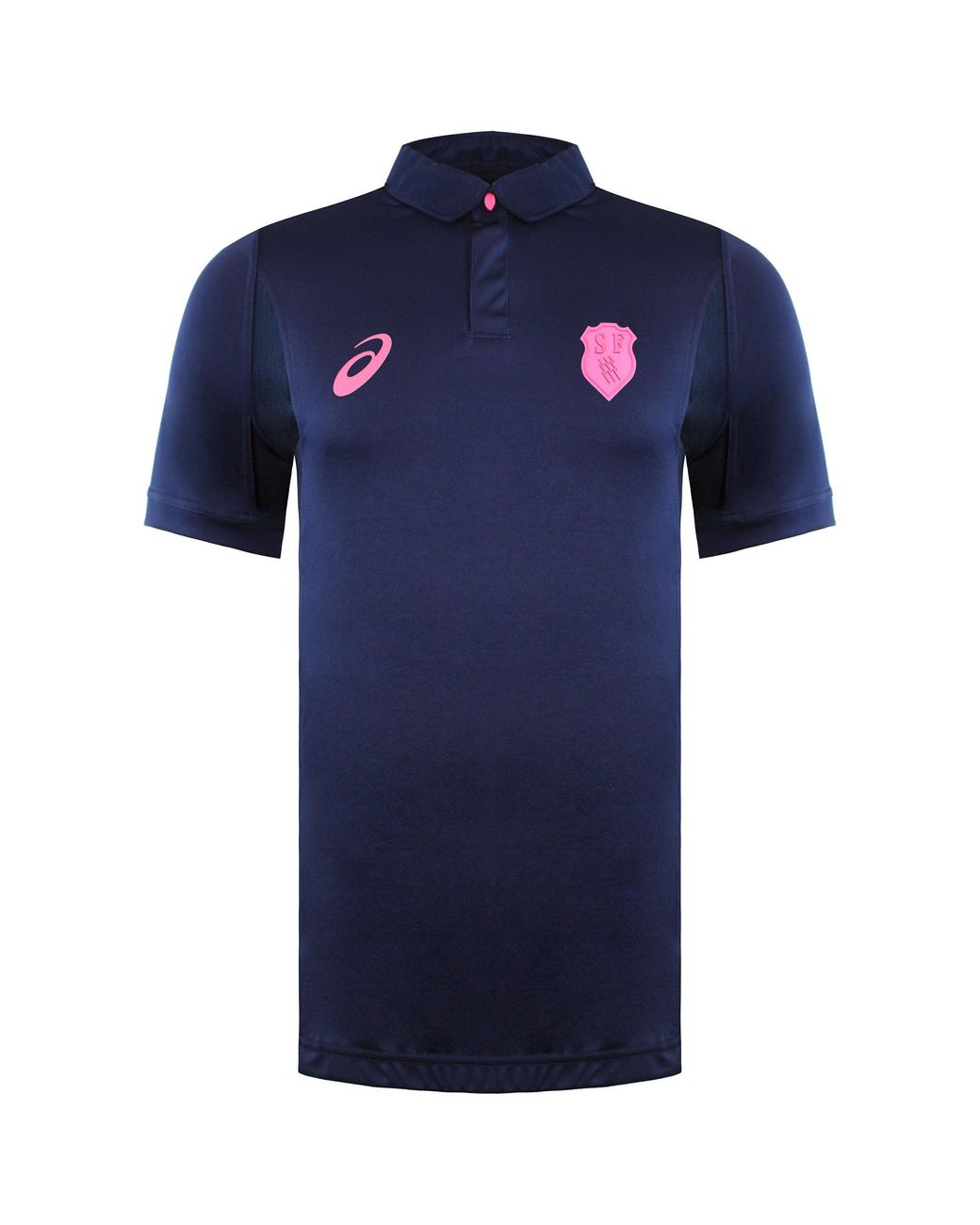 Asics Stade Francais Paris Short Sleeve Rugby Shirt in Blue for