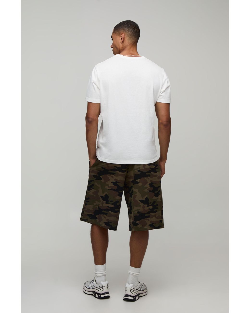 BoohooMAN Green Camo Bermuda Jort for men