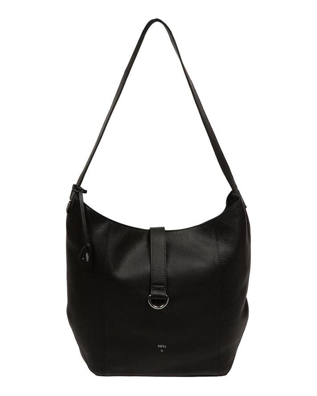 NiNa Amora Black 'Sofia' Leather Tote Bag