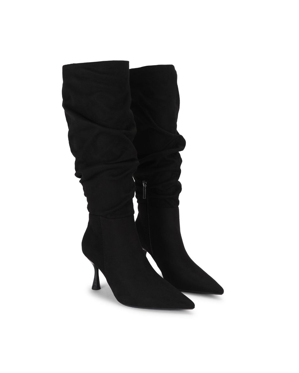 KG by Kurt Geiger Black Suedette Autumn Slouch Knee Boots