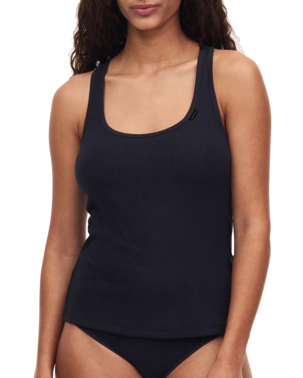 Chantelle Black Cotton Comfort Tank Top