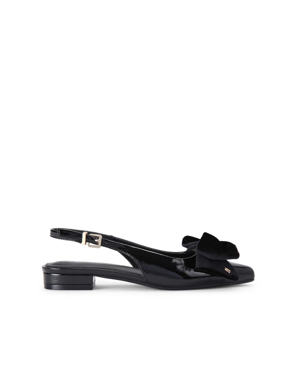 KG by Kurt Geiger Black Aura Bow Flat Sandals