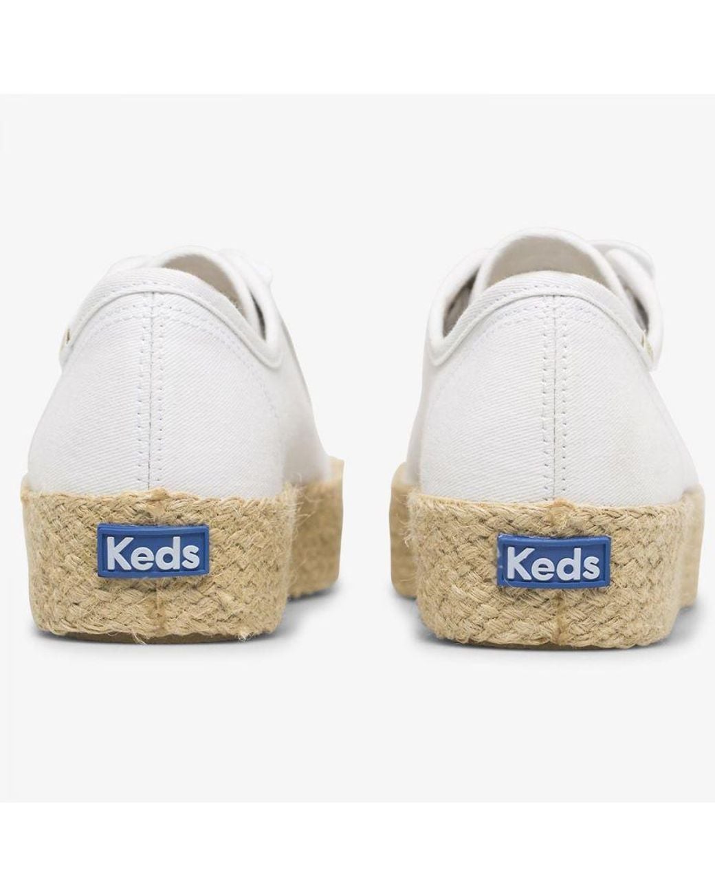Keds White Triplekick Canvas Organic Cotton Cushiony Shoes With Softerra Footbed