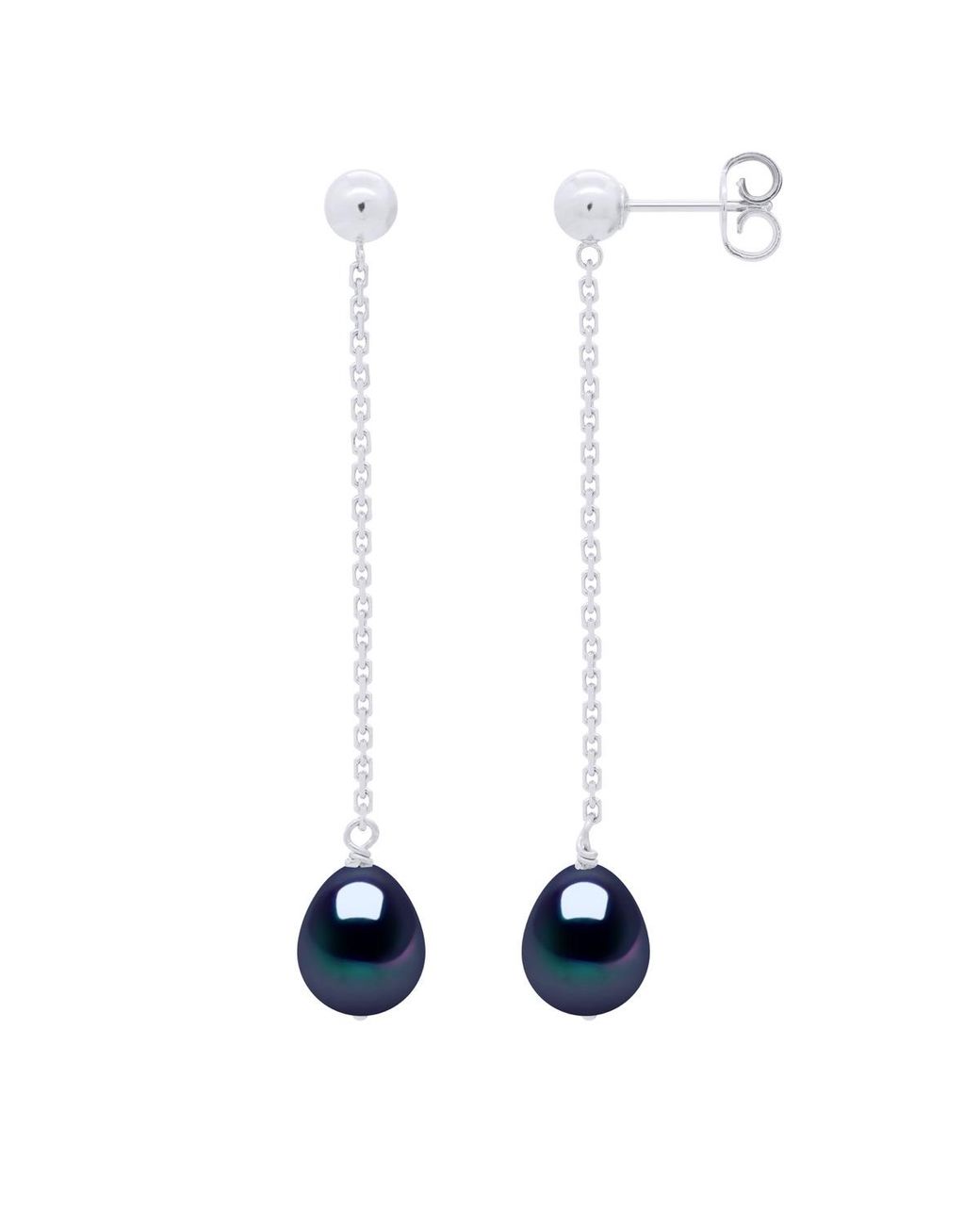 Ateliers Saint Germain Blue Earrings Real Cultured Freshwater Pearls Pear 7-8 Mm