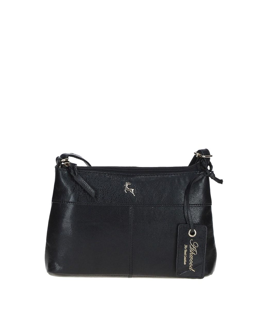 Ashwood Leather Black 'Delilah' Elegant Real Crossbody Bag