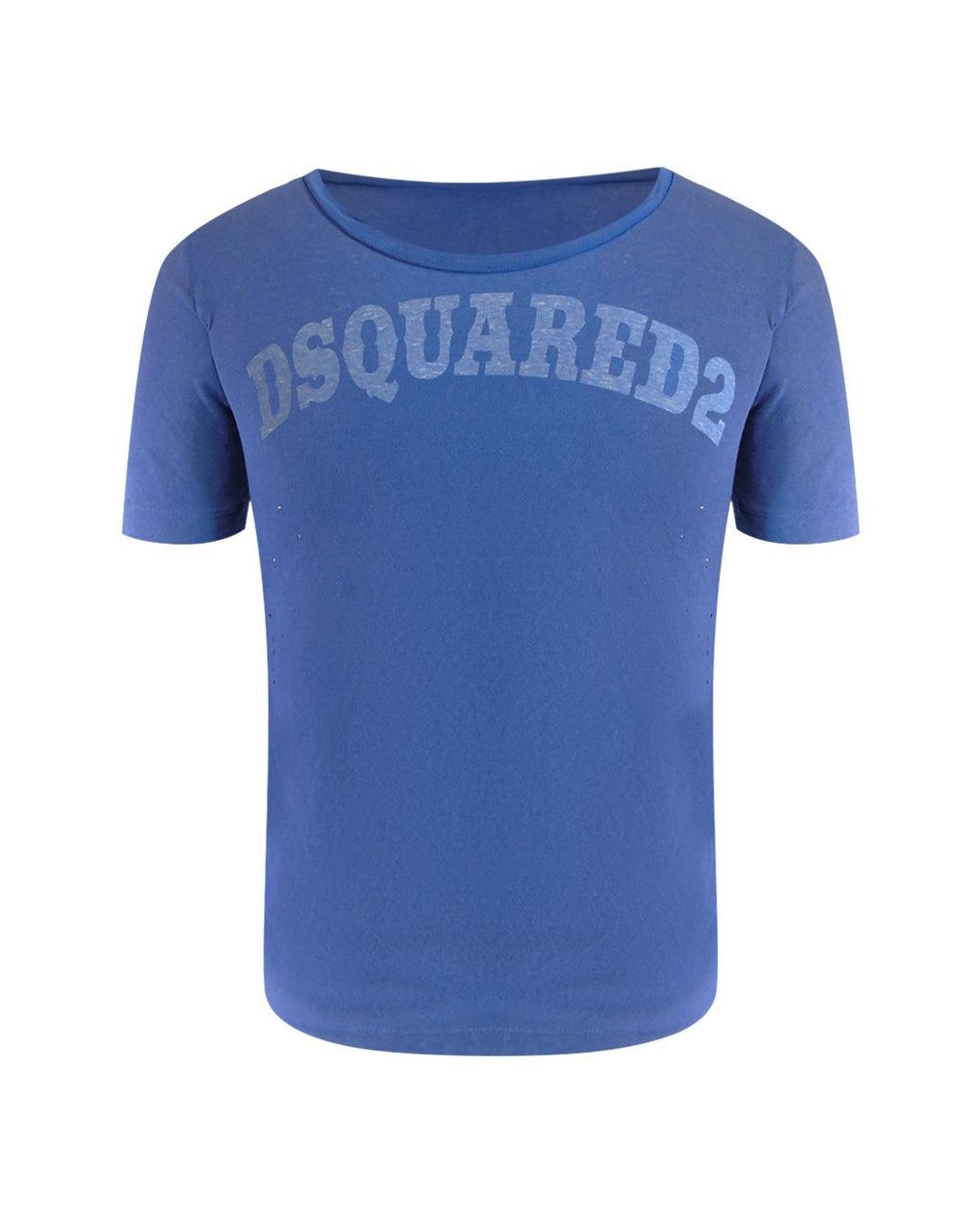 DSquared² Blue Round Neck T-Shirt Cotton