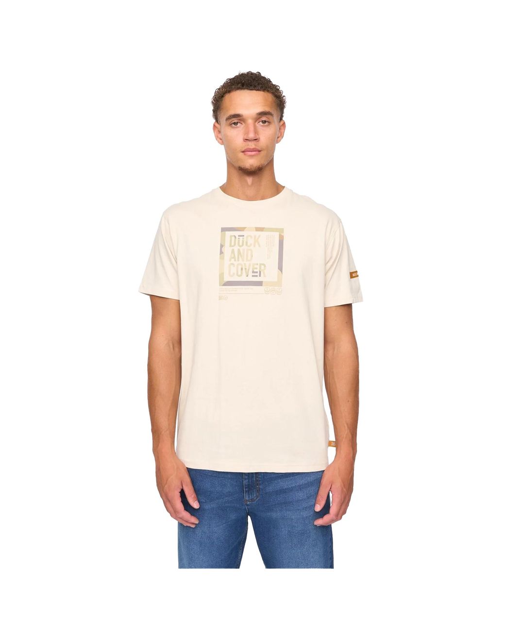 Duck and Cover White Primatic T-Shirt (Off) Cotton for men