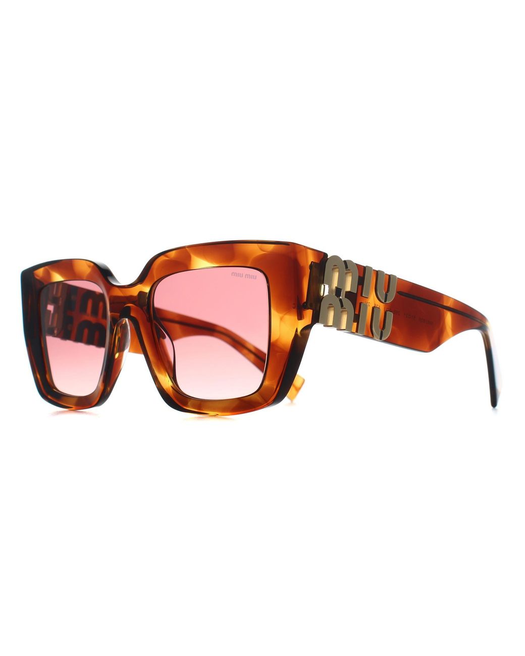 Miu Miu Pink Square Striped Tobacco Gradient Mub05S